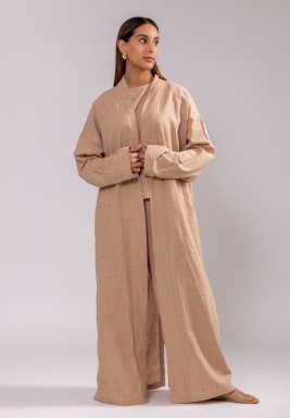 Beige Linen Bisht