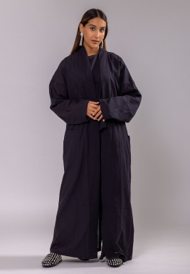 Black Linen Bisht