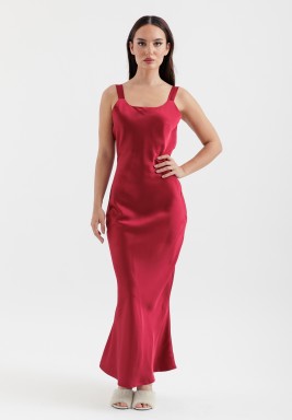 Satin Burgundy Dress