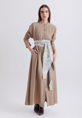 Sand Loose Belted Kaftan